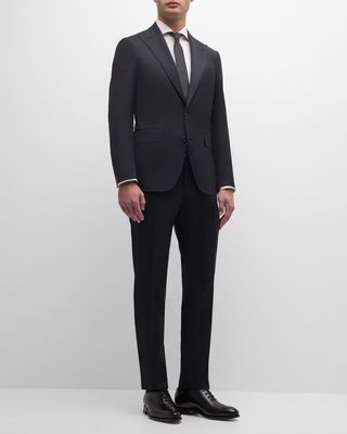 Men's Super 130s Wool Micro-Check Suit