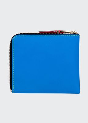 Men's Super Fluo Leather Zip Wallet