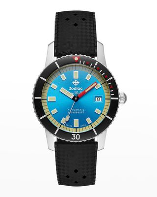 Men's Super Sea Wolf 53 Compression Automatic Black Rubber Watch