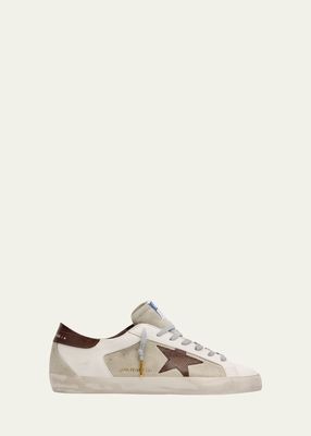Men's Super-Star Leather Low-Top Sneakers with Lizard-Effect