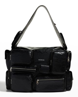 Men's Superbusy Leather Multi-Pocket Sling Bag, Large