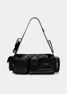 Men's Superbusy Leather Multi-Pocket Sling Bag, Small
