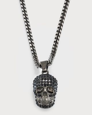 Men's Swarovski® Pave Skull Chain Necklace