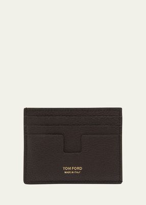 Men's T Line Two-Tone Leather Card Holder