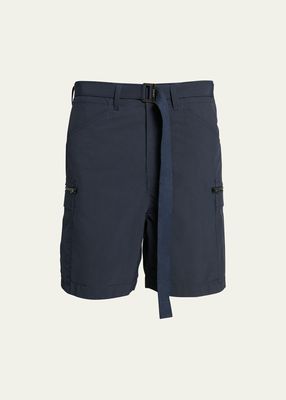 Men's Taffeta Belted Cargo Shorts