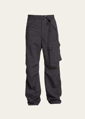 Men's Taffeta Self-Belt Cargo Pants