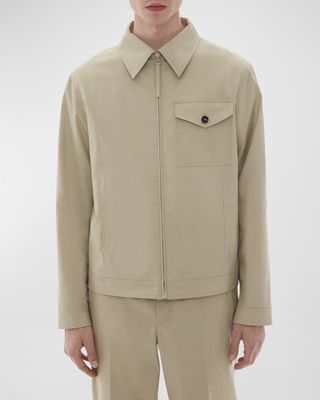 Men's Tailored Cotton Zip-Up Jacket