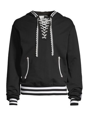 Men's Taoilor Lace-Up Hoodie - Black - Size Small - Black - Size Small