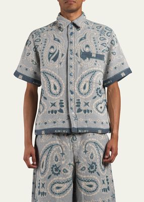 Men's Tapestry Bandana Snap-Front Shirt