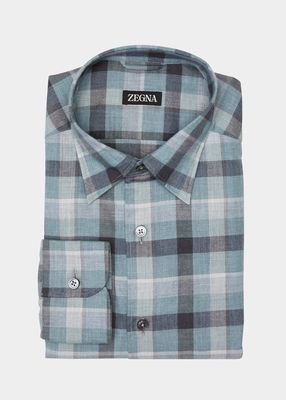 Men's Tartan-Print Flannel Sport Shirt