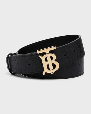 Men's TB-Buckle Leather Belt