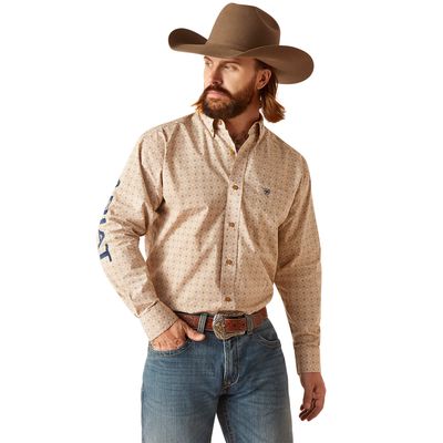 Men's Team Conrad Classic Fit Shirt in White, Size: Large_Tall by Ariat