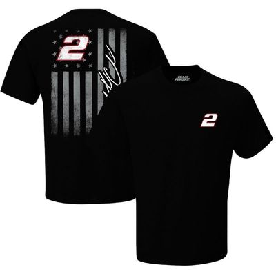 Men's Team Penske Black Austin Cindric Exclusive Tonal Flag T-Shirt