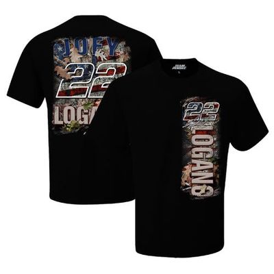 Men's Team Penske Black Joey Logano Patriotic Camo T-Shirt