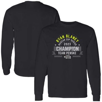 Men's Team Penske Black Ryan Blaney 2023 NASCAR Cup Series Champion Banner Long Sleeve T-Shirt