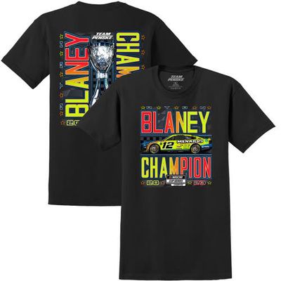 Men's Team Penske Black Ryan Blaney 2023 NASCAR Cup Series Champion Trophy T-Shirt