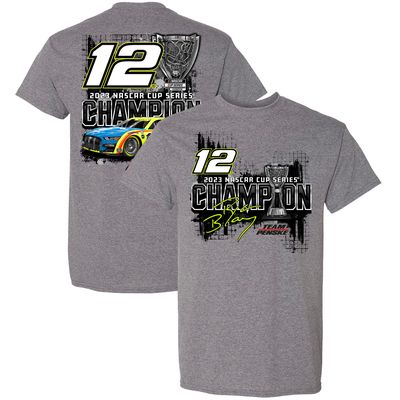 Men's Team Penske Heather Gray Ryan Blaney 2023 NASCAR Cup Series Champion Car T-Shirt