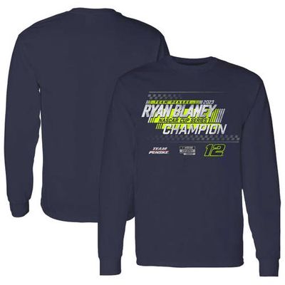 Men's Team Penske Navy Ryan Blaney 2023 NASCAR Cup Series Champion Speed Long Sleeve T-Shirt