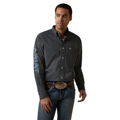 Men's Team Peyton Classic Fit Shirt in Black, Size: Large_Tall by Ariat