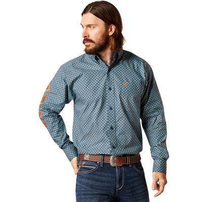 Men's Team Walton Classic Fit Shirt in Moonlit Ocean, Size: Large_Tall by Ariat