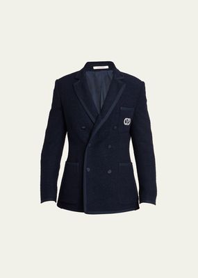 Men's Terry Toweling Double-Breasted Schoolboy Jacket