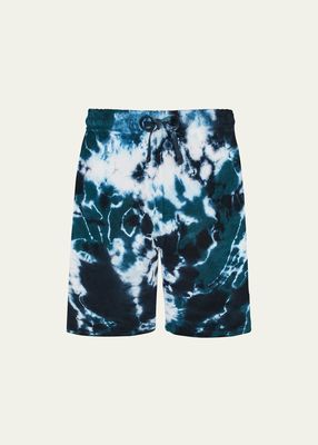 Men's Terrycloth Ocean Tie-Dye Bermuda Shorts