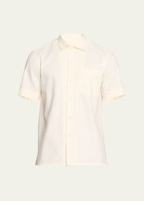 Men's Textured Cotton Short-Sleeve Shirt