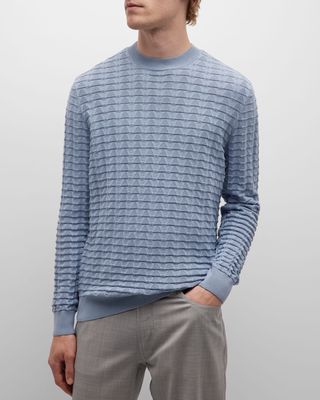 Men's Textured Crewneck Sweater