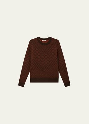 Men's Textured Geometric Sweater