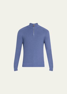 Men's Textured Half-Zip Sweater