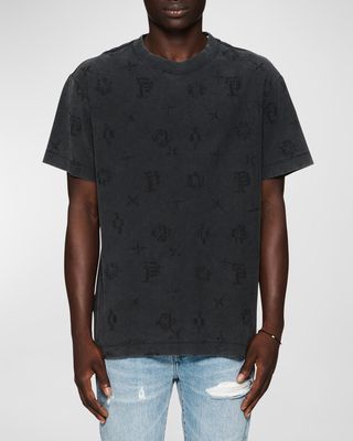 Men's Textured Icon Motif T-Shirt