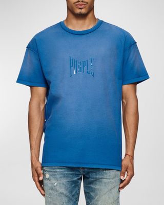 Men's Textured Inside-Out Shiny Logo T-Shirt