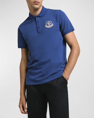 Men's Textured Logo Polo Shirt