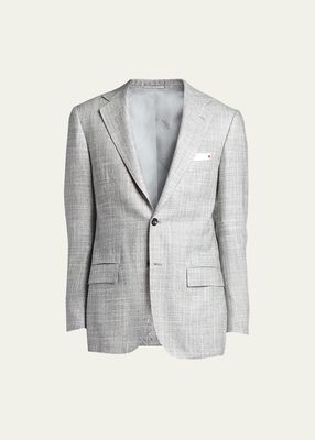 Men's Textured Pinstripe Suit