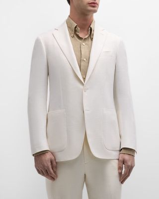 Men's Textured Silk Blazer