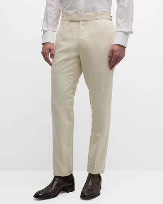 Men's Textured Silk Shelton Trousers