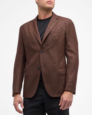 Men's Textured Solid Wool Sport Coat