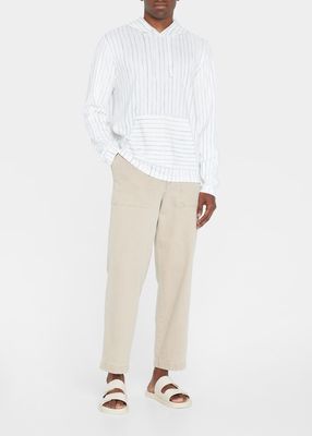Men's Textured Stripe Pullover Hoodie