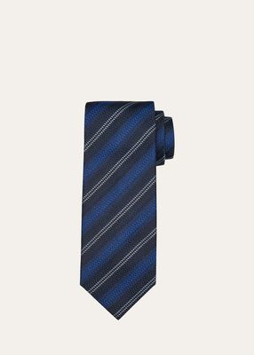 Men's Textured Stripe Silk Tie