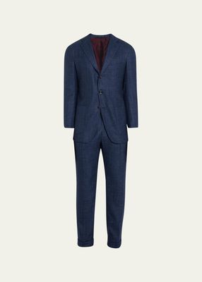 Men's Textured Striped Cashmere-Blend Suit