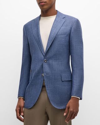 Men's Textured Two-Button Blazer