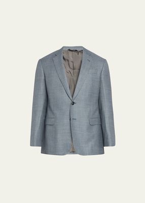 Men's Textured Wool-Blend Dinner Jacket