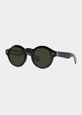 Men's The Cassavet Polarized Round Keyhole Sunglasses