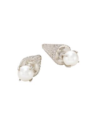 Men's The Freshwater Pearl Spike Earrings - White Gold - White Gold