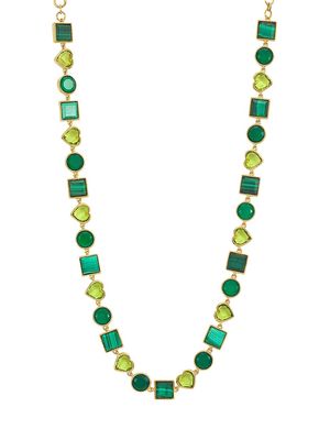 Men's The Green Shape Onyx, Malachite, & Peridot Necklace - Yellow Gold - Yellow Gold
