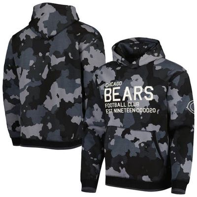 Men's The Wild Collective Black Chicago Bears Camo Pullover Hoodie