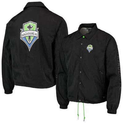 Men's The Wild Collective Black Seattle Sounders FC Coaches Full-Snap Jacket