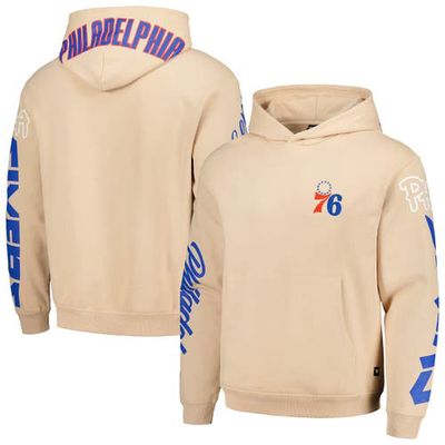 Men's The Wild Collective Cream Philadelphia 76ers Graffiti Pullover Hoodie