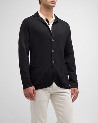Men's Three-Button Sweater Jacket