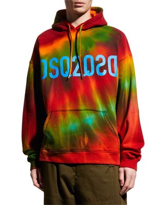 Men's Tie-Dye Reverse Logo Hoodie